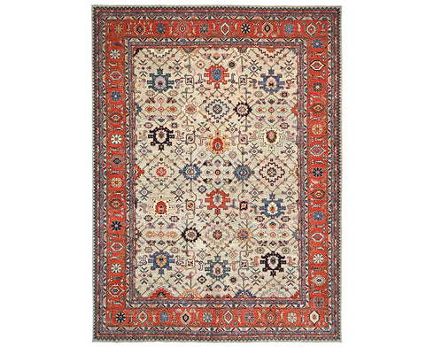 9x12 Gray Aryana Afghan Hand Knotted Veg Dye Wool Area Rug